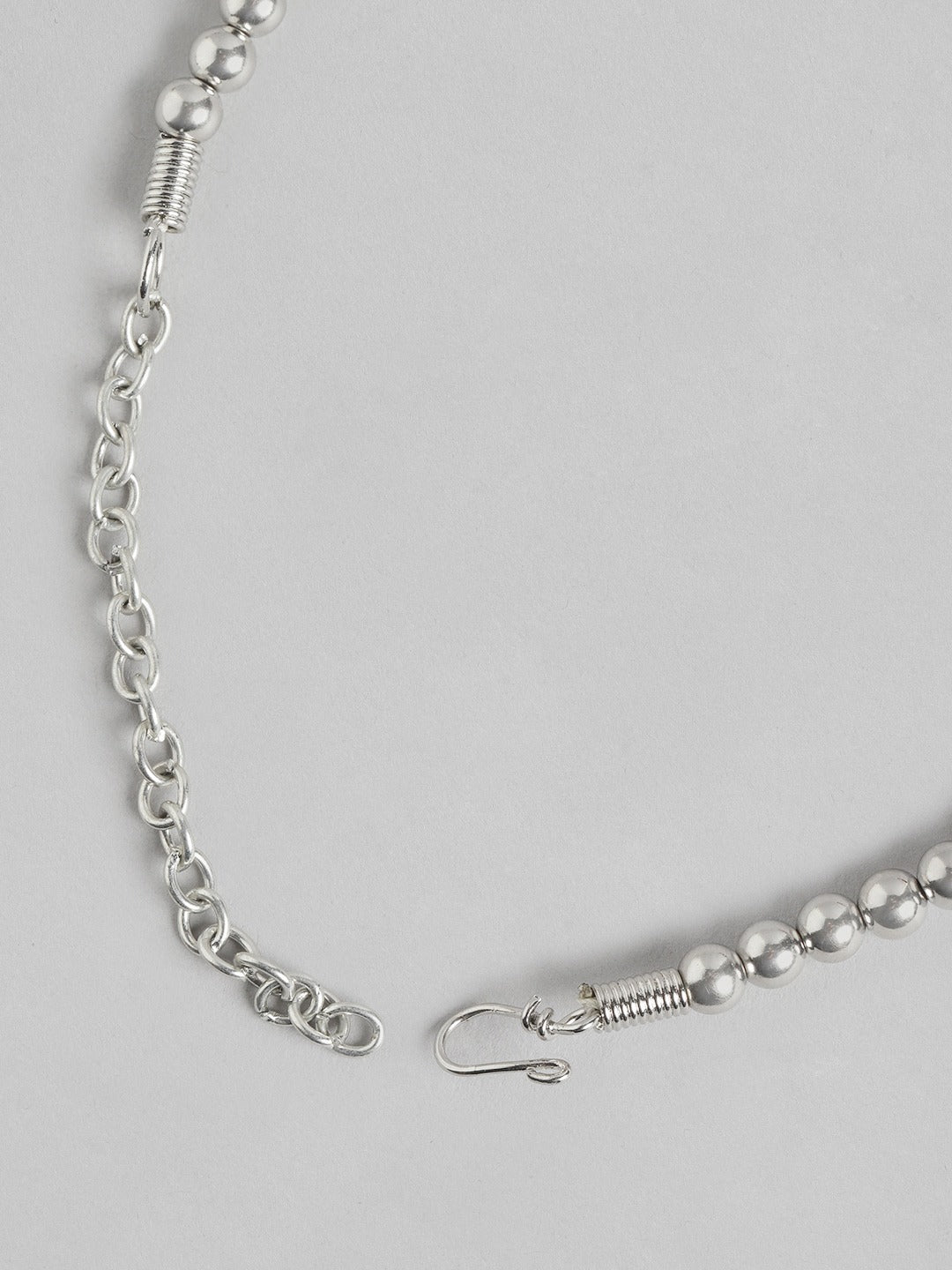 Silver-Plated Artificial Stones & Beads Necklace