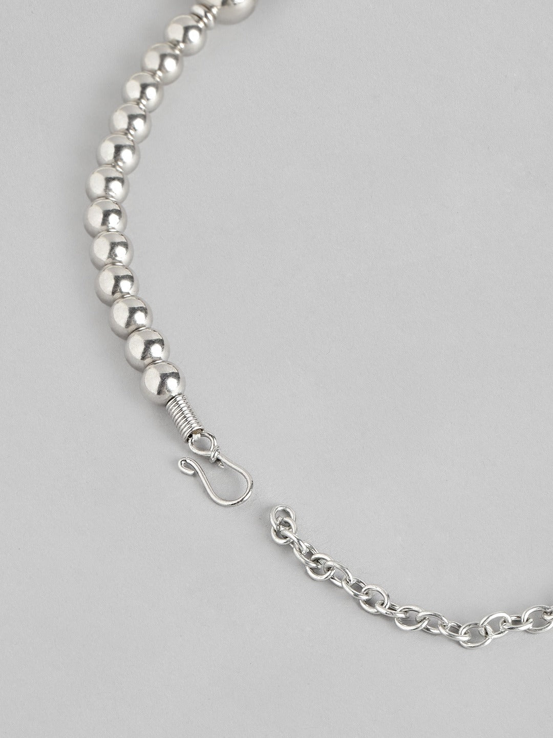 Silver-Plated Artificial Stones & Beads Necklace