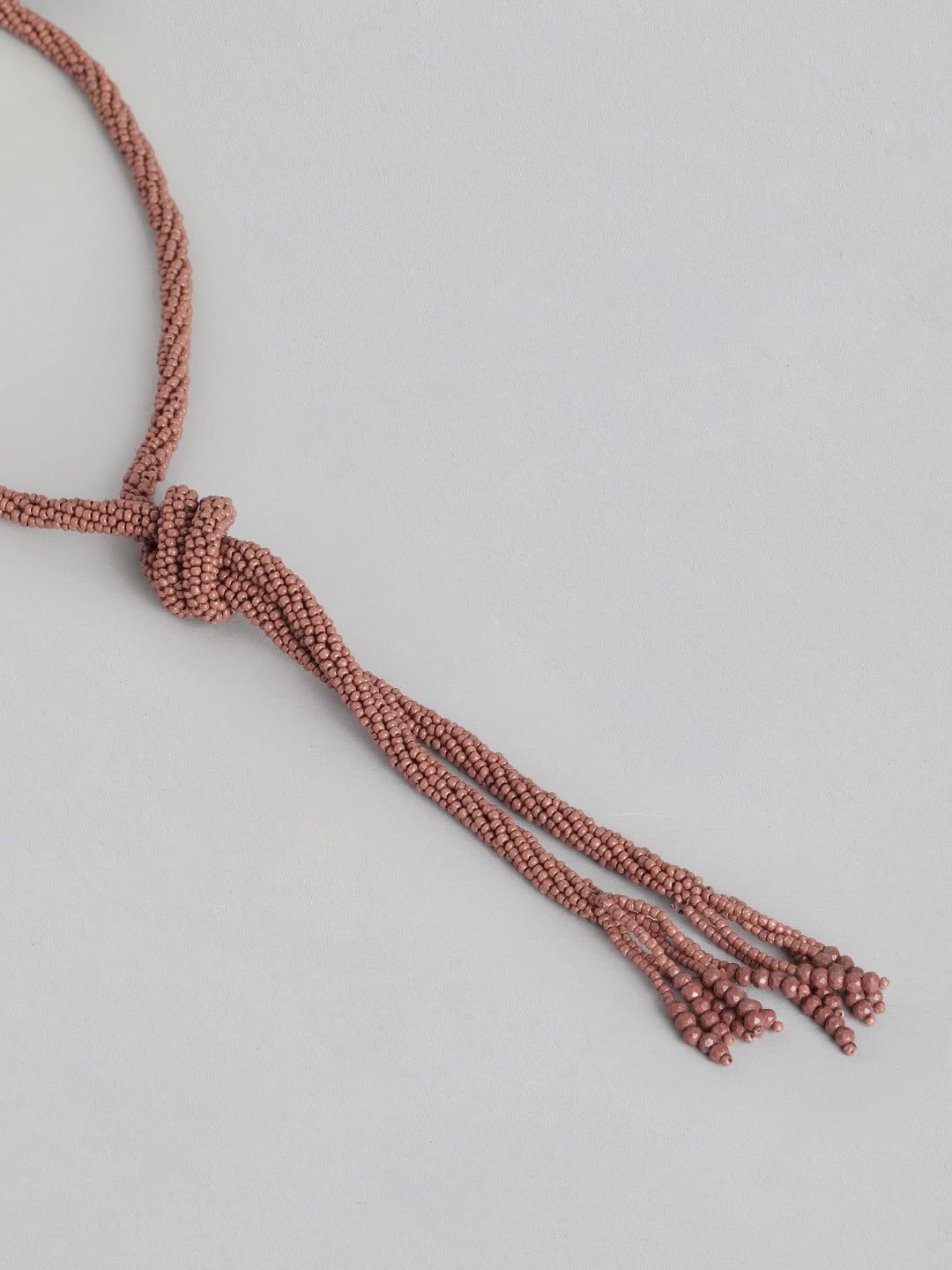 Brown Artificial Beaded Necklace