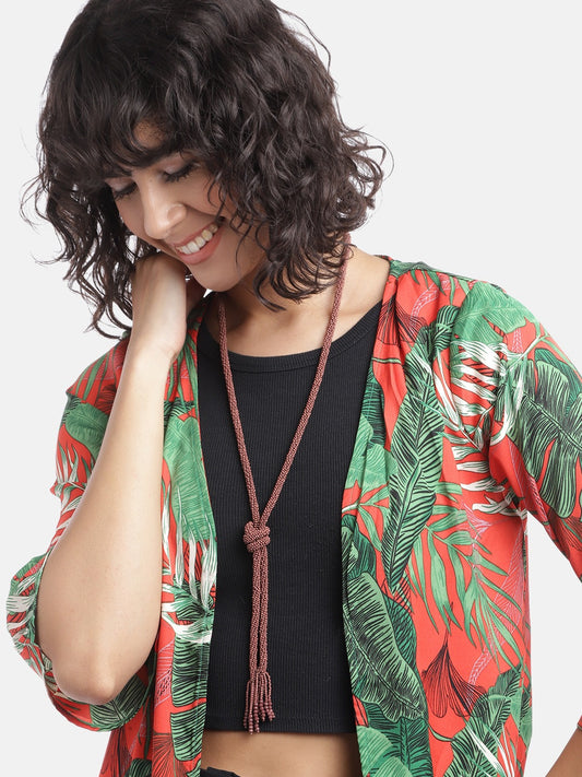 Brown Artificial Beaded Necklace