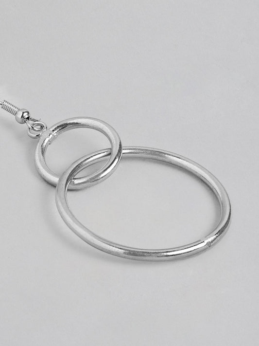 Silver-Plated Contemporary Drop Earrings