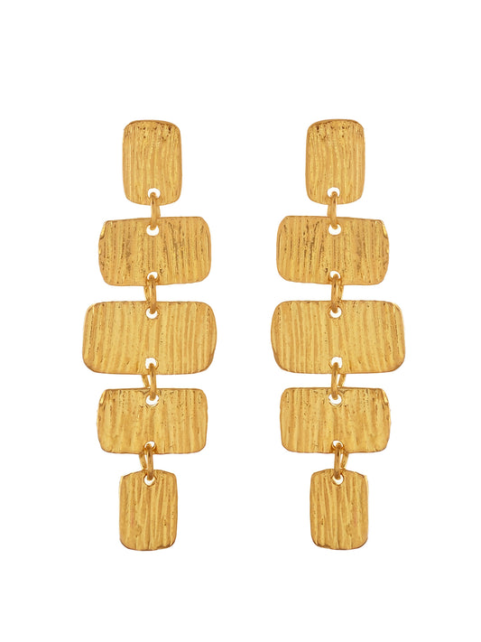 RICHEERA Gold-plated Contemporary Drop Earrings