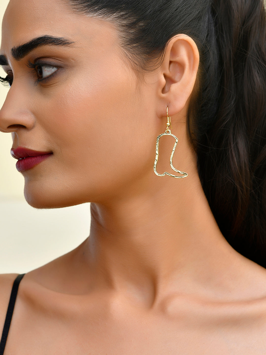 RICHEERA Gold-plated Contemporary Drop Earrings