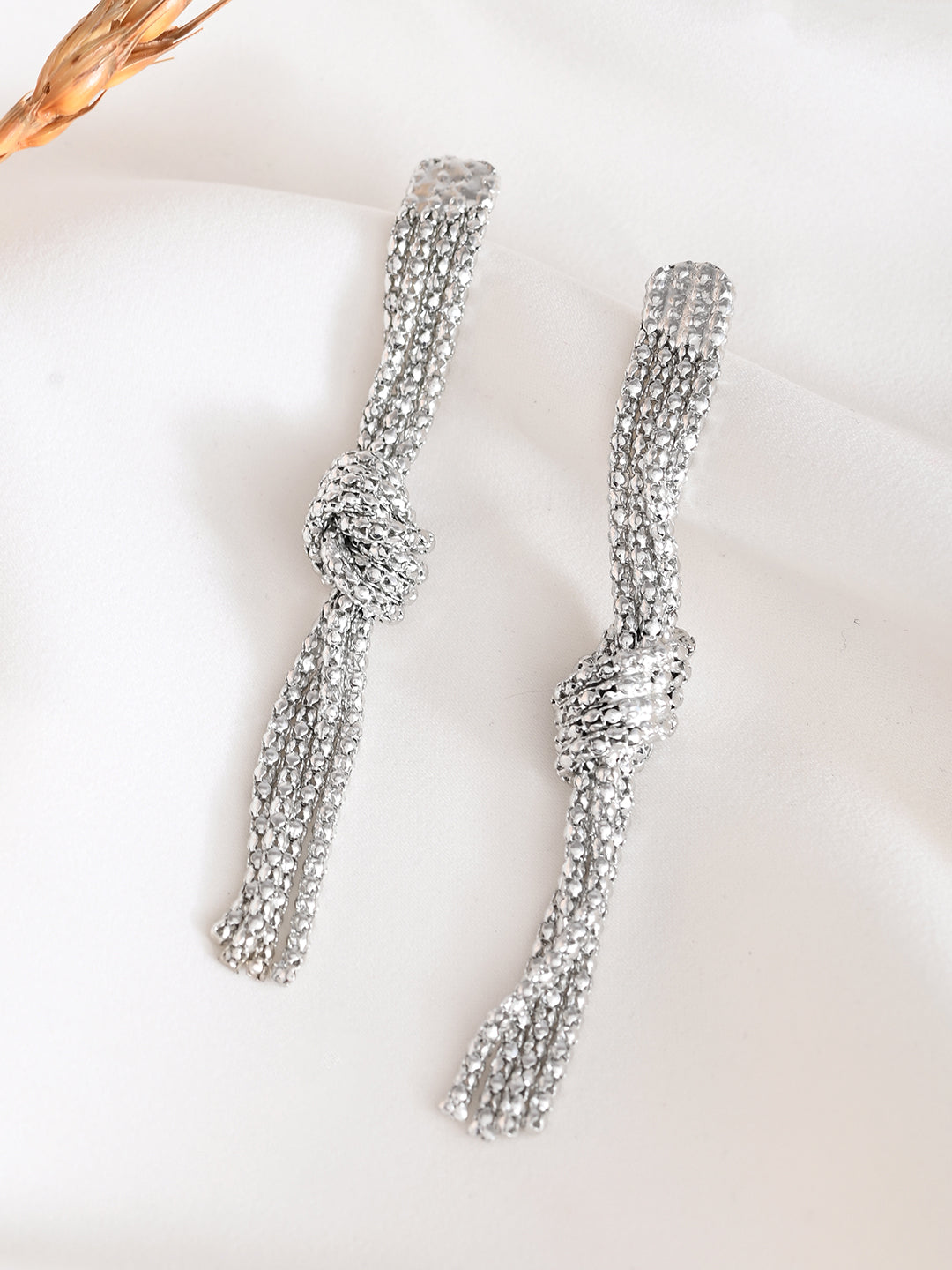 RICHEERA Silver Contemporary Drop Earrings