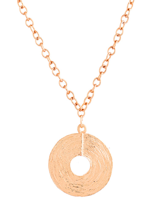 RICHEERA Gold-Plated Round Shape Pendent Necklace - Richeera