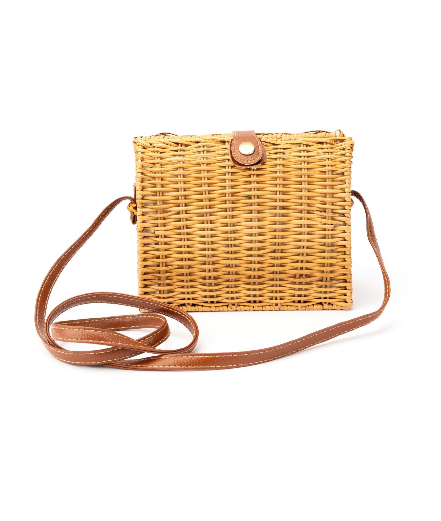 BASKET WEAVE PATTERN SLING BAG