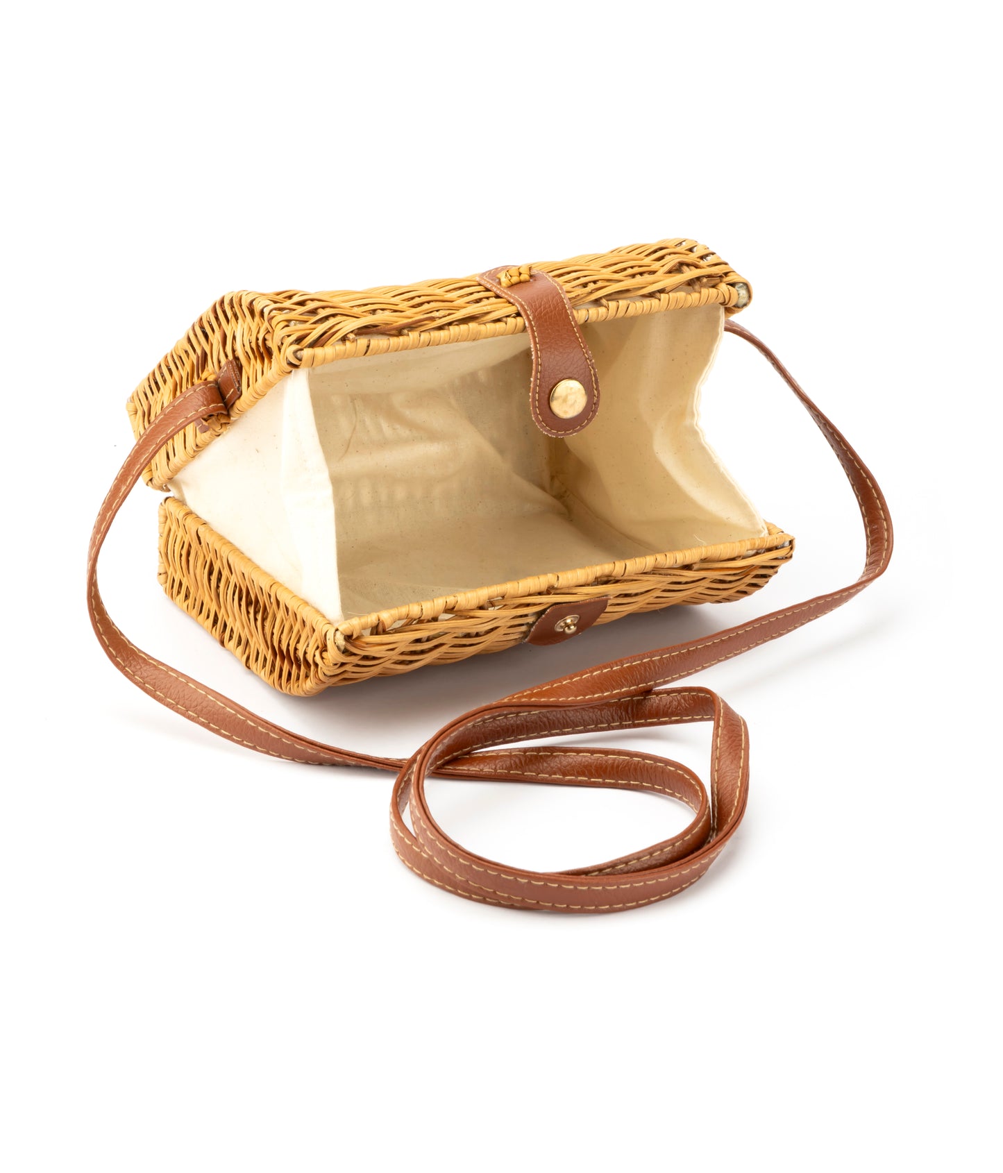 BASKET WEAVE PATTERN SLING BAG