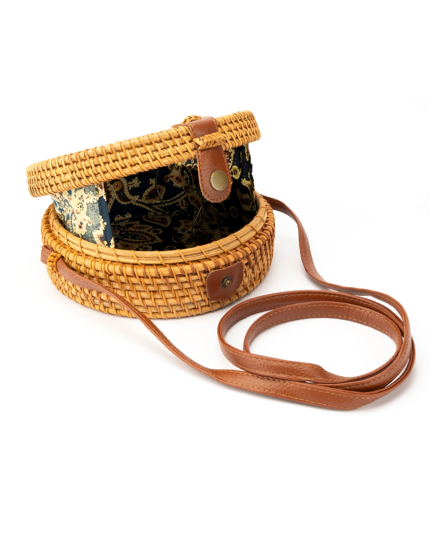 BASKET WEAVE PATTERN SLING BAG