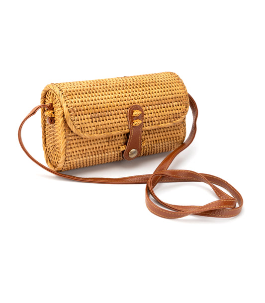 BASKET WEAVE PATTERN SLING BAG