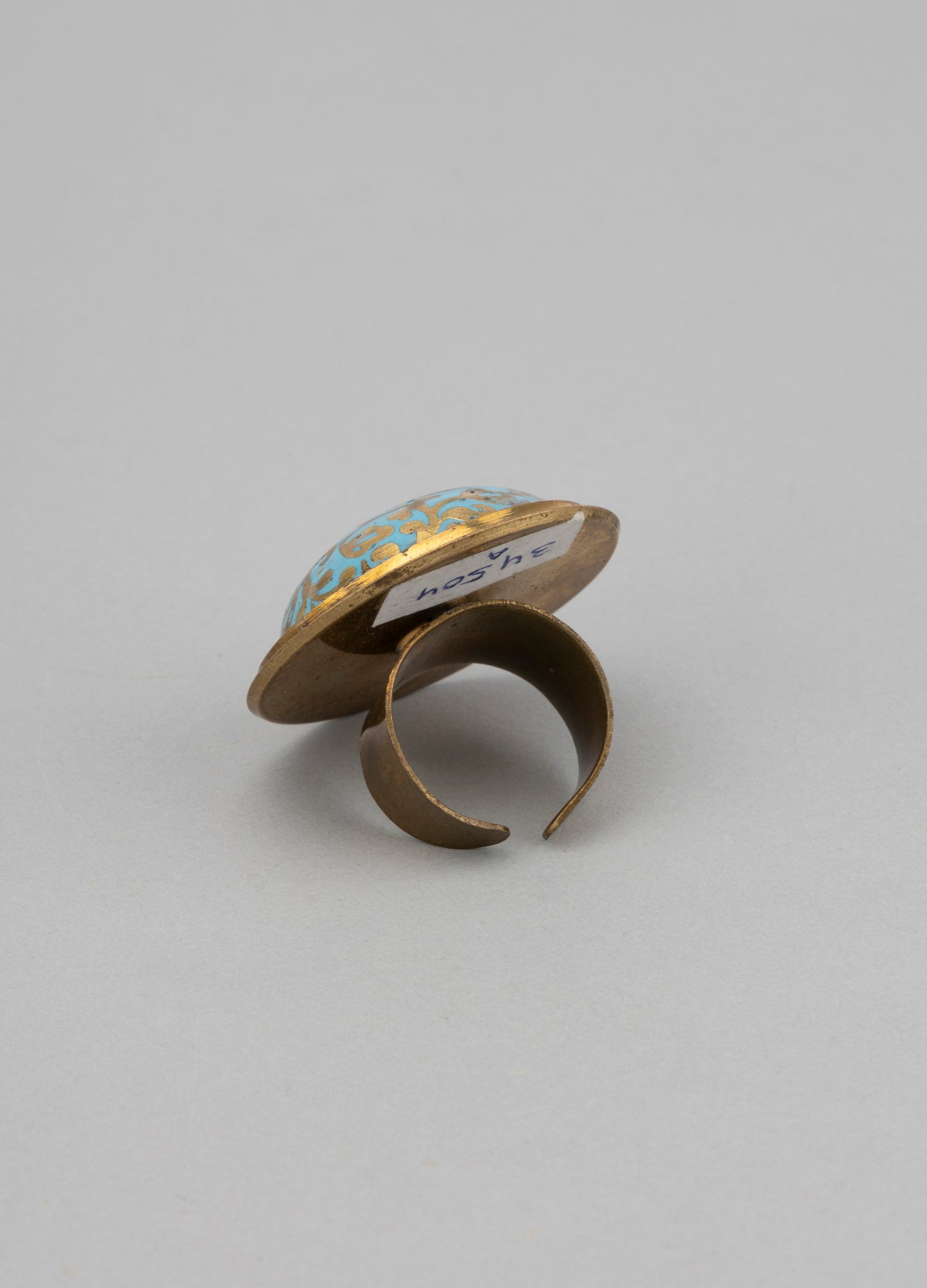 Adjustable Gold Plated-Blue Stone Ring