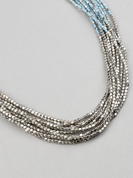 Blue Coloured Beaded Necklace