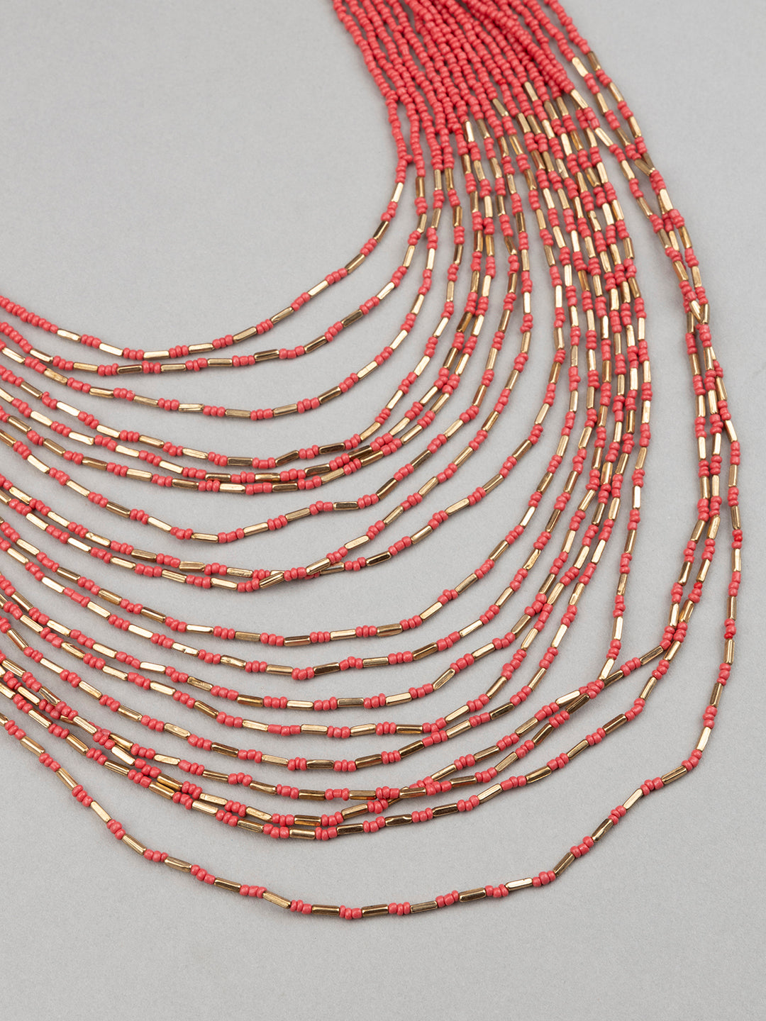 Red And Gold Necklace - Richeera