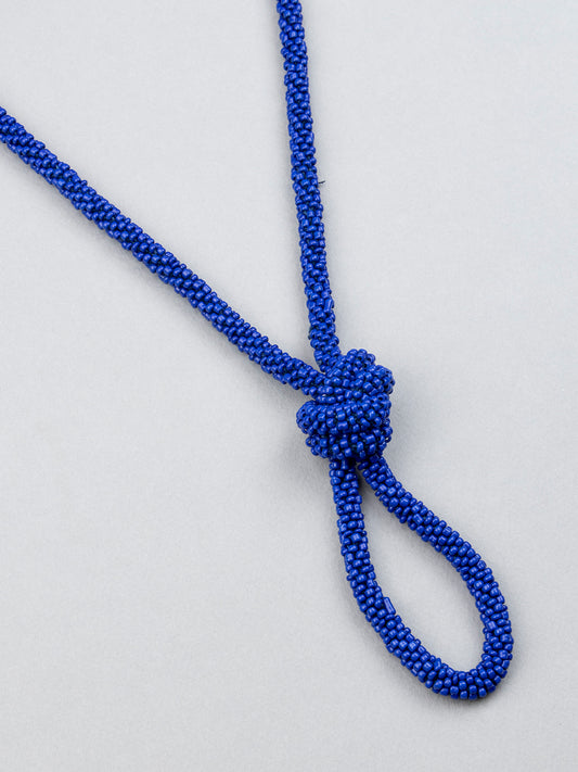Blue Beaded Long Necklace