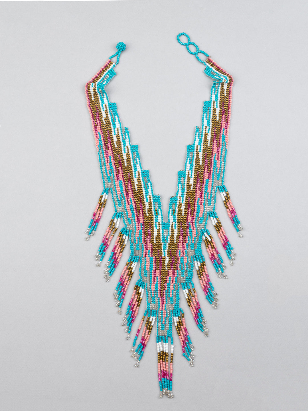 Blue Coloured Beaded Necklace - Richeera