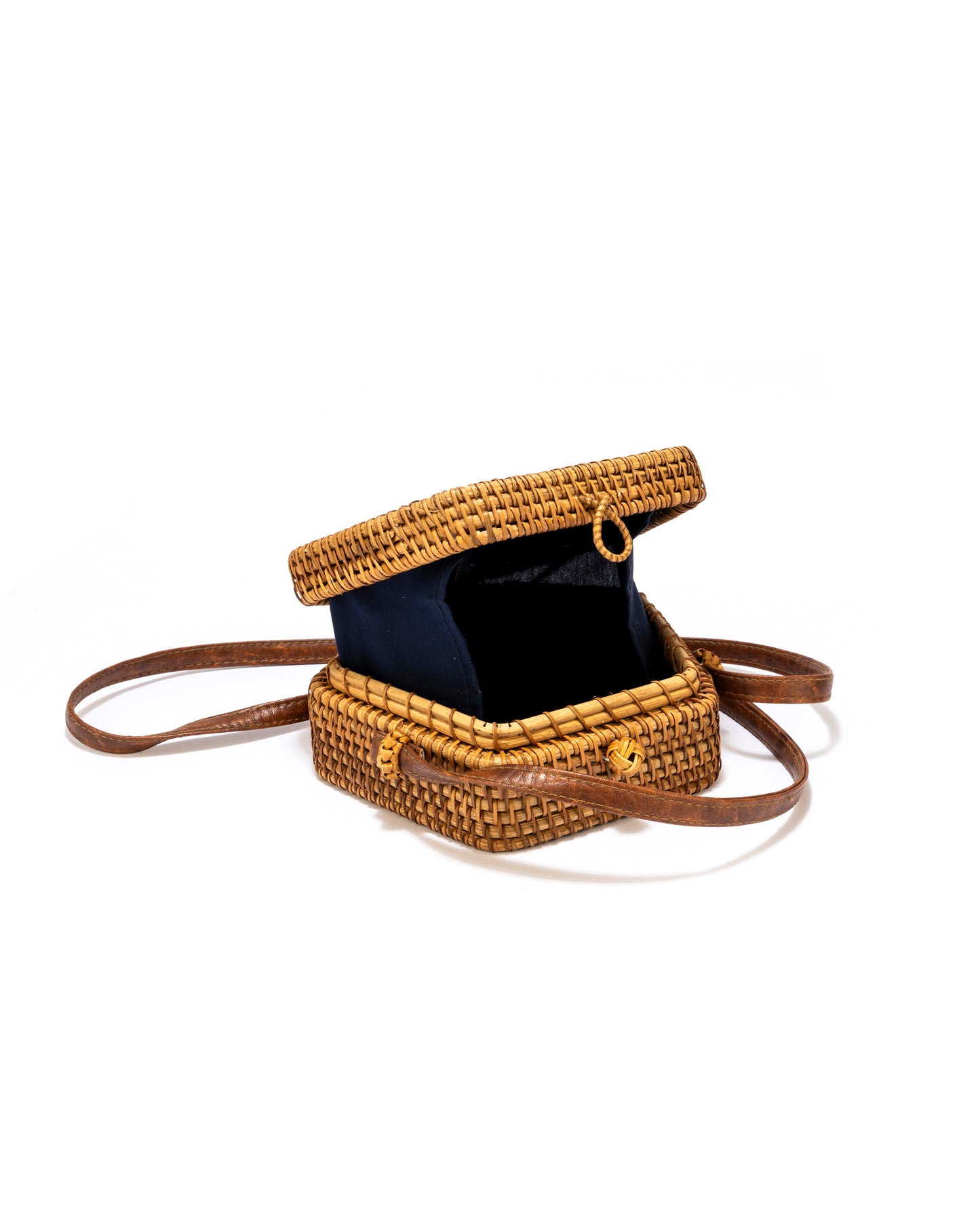 BASKET WEAVE PATTERN SLING BAG