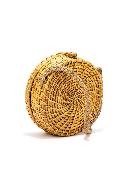 BASKET WEAVE PATTERN SLING BAG