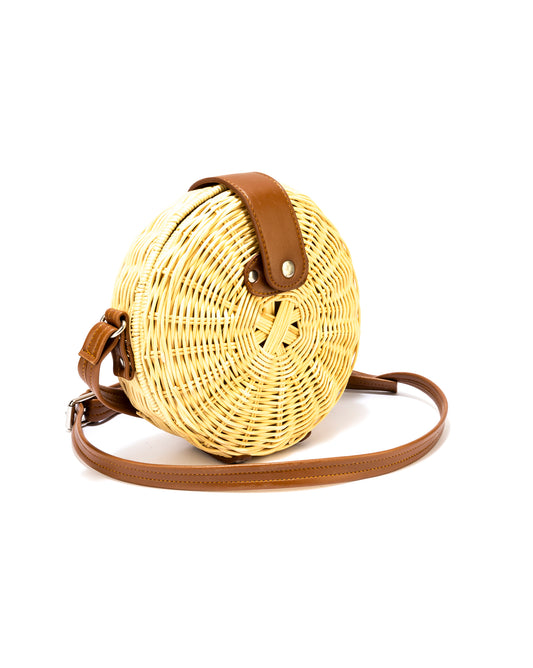 BASKET WEAVE PATTERN SLING BAG