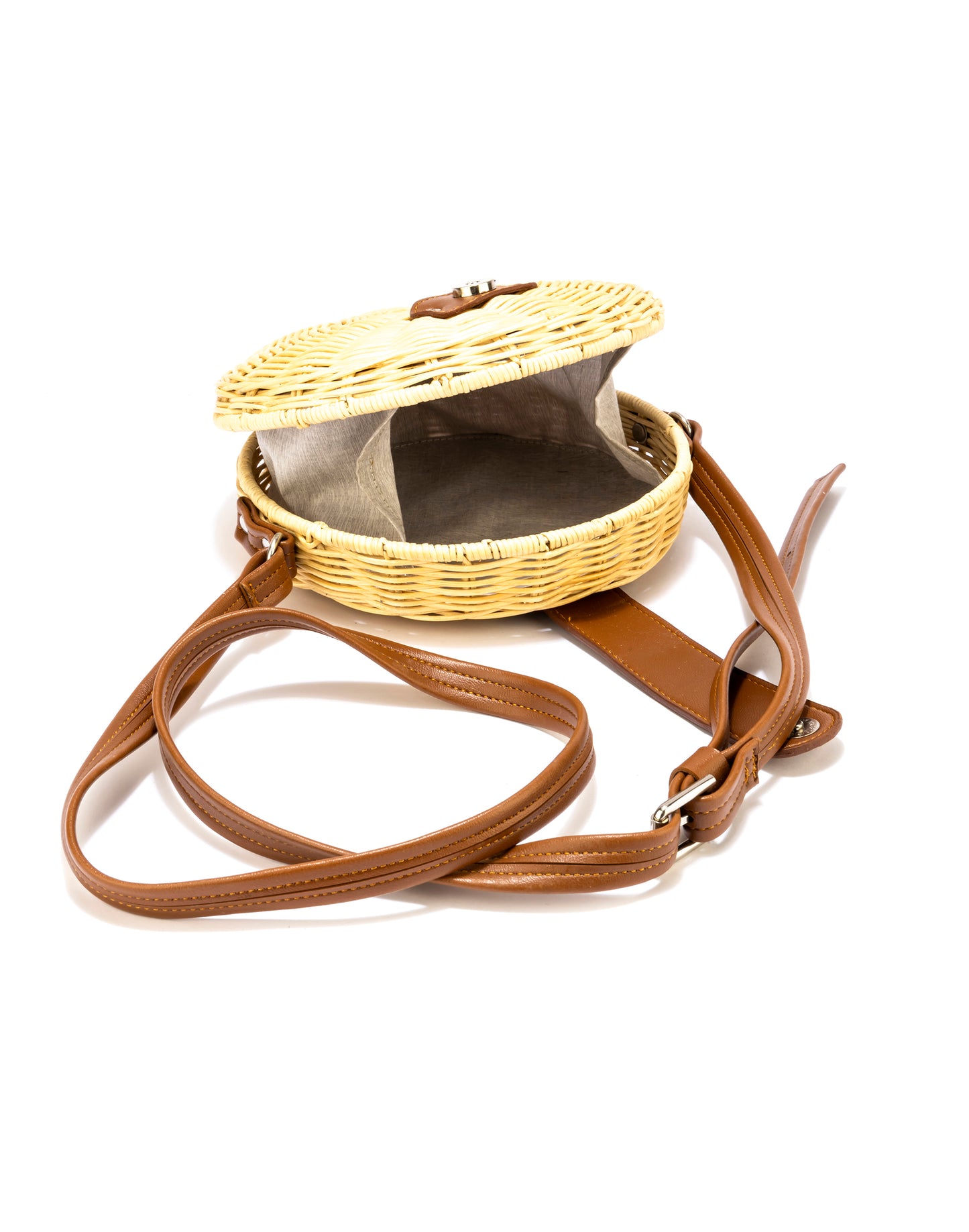 BASKET WEAVE PATTERN SLING BAG