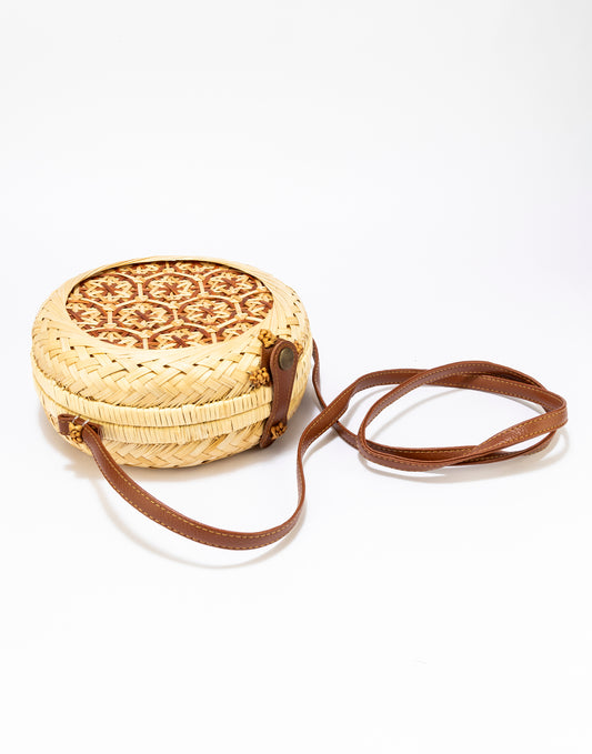 BASKET WEAVE PATTERN SLING BAG