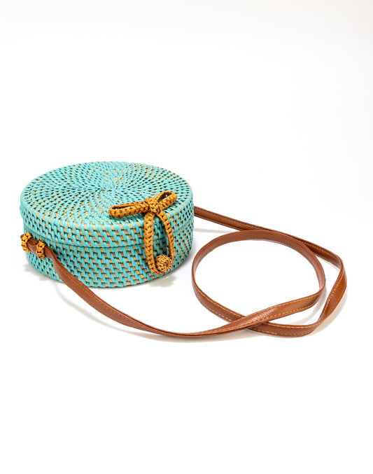BASKET WEAVE PATTERN SLING BAG