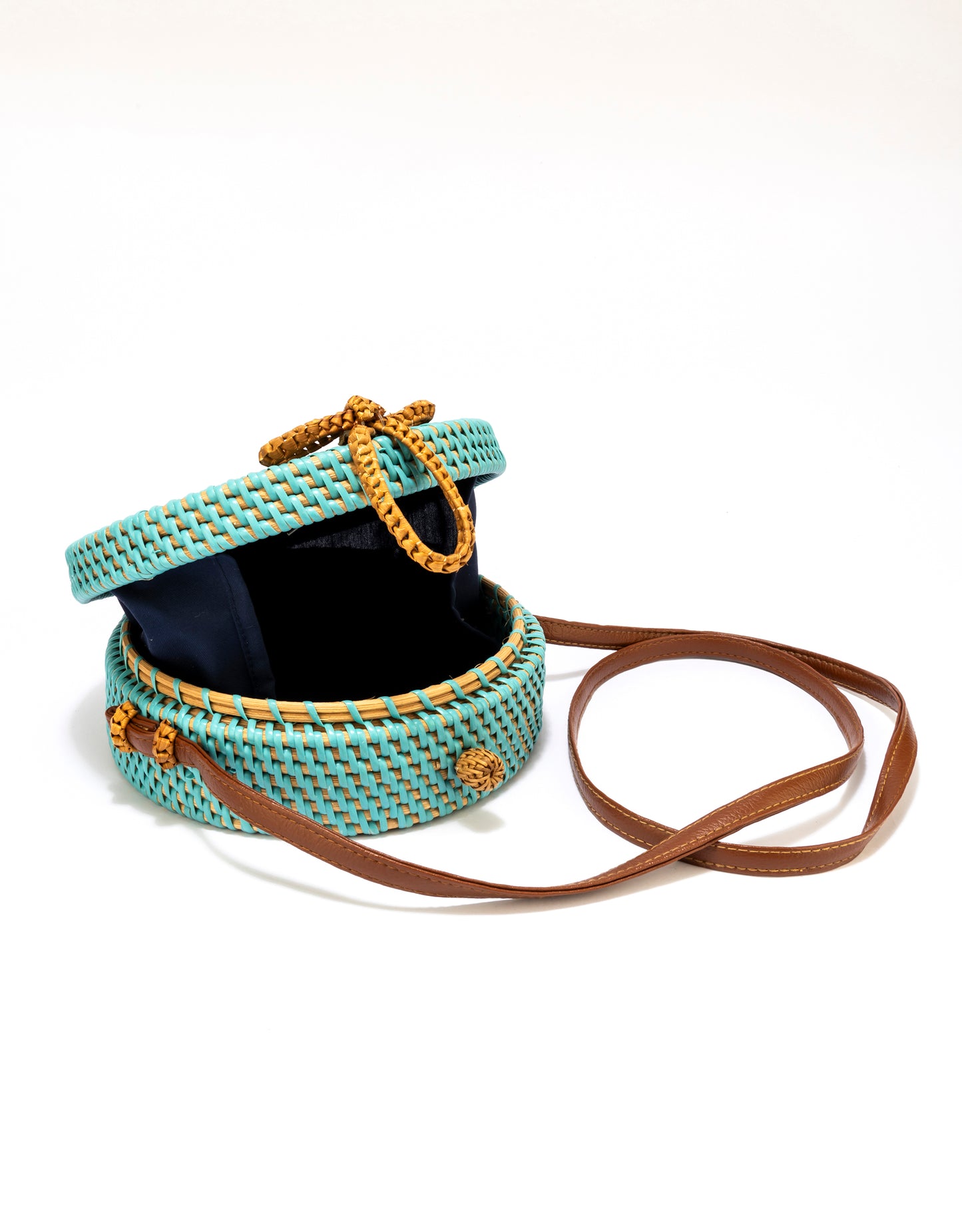 BASKET WEAVE PATTERN SLING BAG