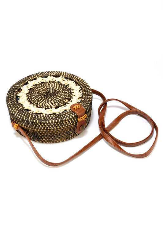 BASKET WEAVE PATTERN SLING BAG