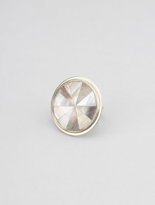 Silver Plated Off White Ring