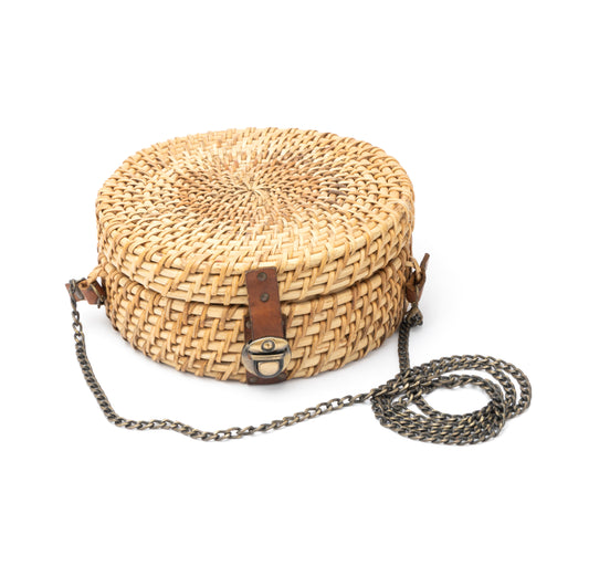 BASKET WEAVE PATTERN SLING BAG