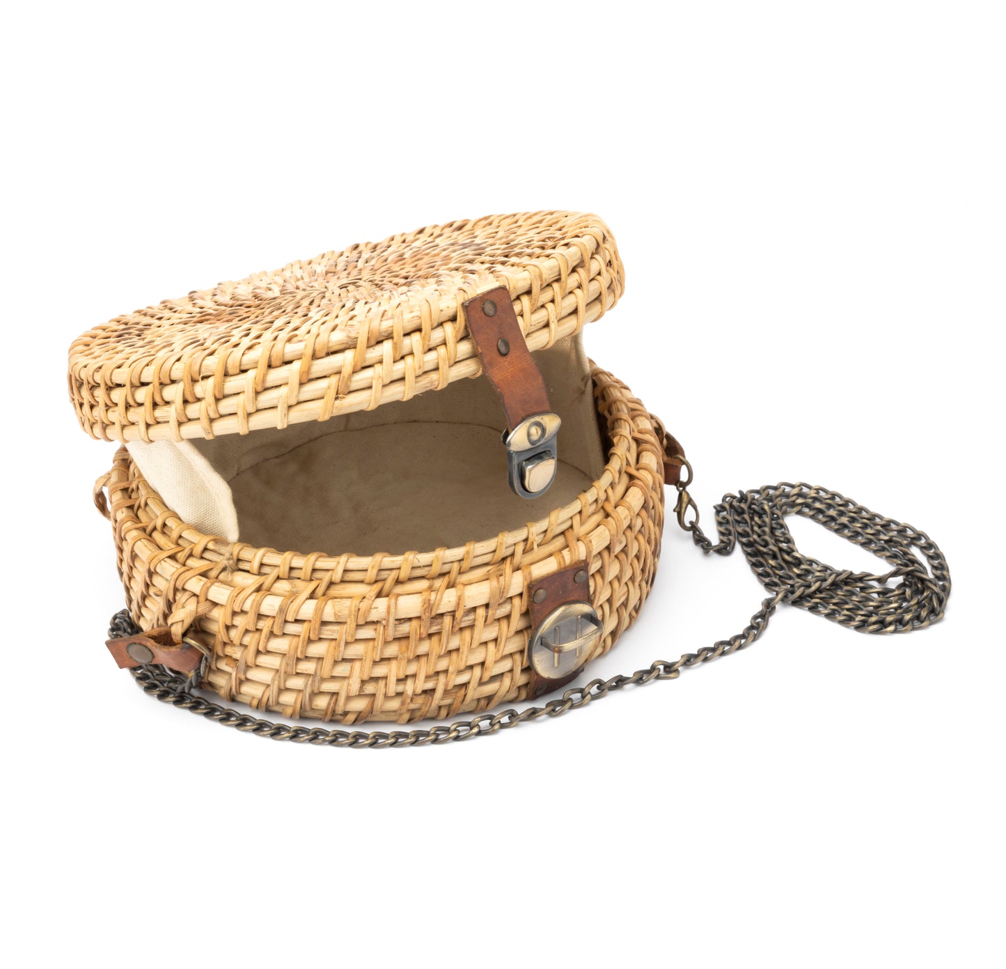 BASKET WEAVE PATTERN SLING BAG