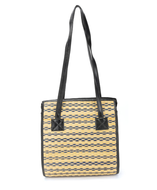 BASKET WEAVE PATTERN HAND BAG
