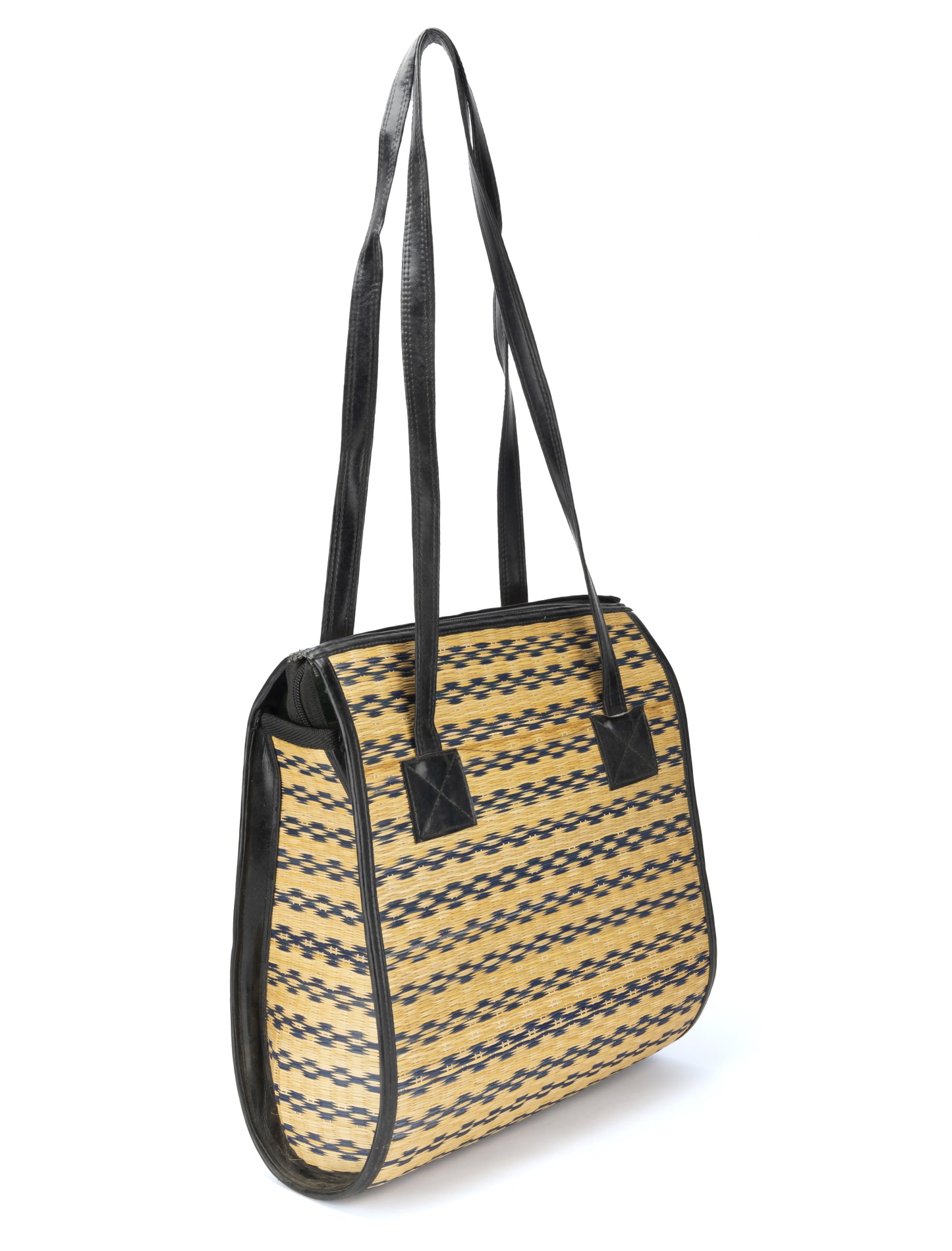 BASKET WEAVE PATTERN HAND BAG