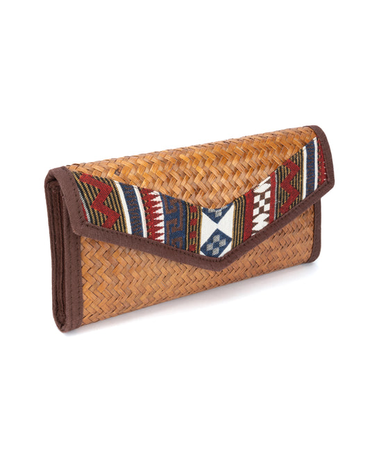 BASKET WEAVE PATTERN CLUTCH BAG