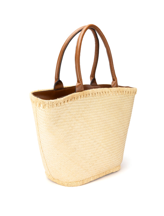 BASKET WEAVE PATTERN HAND BAG