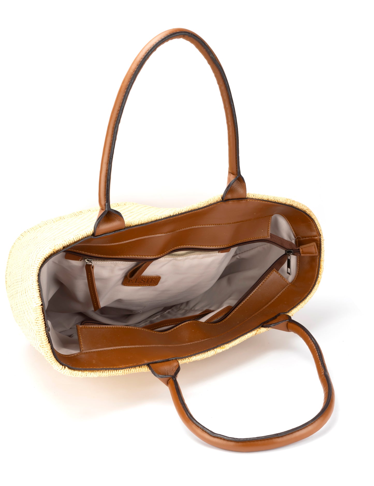 BASKET WEAVE PATTERN HAND BAG