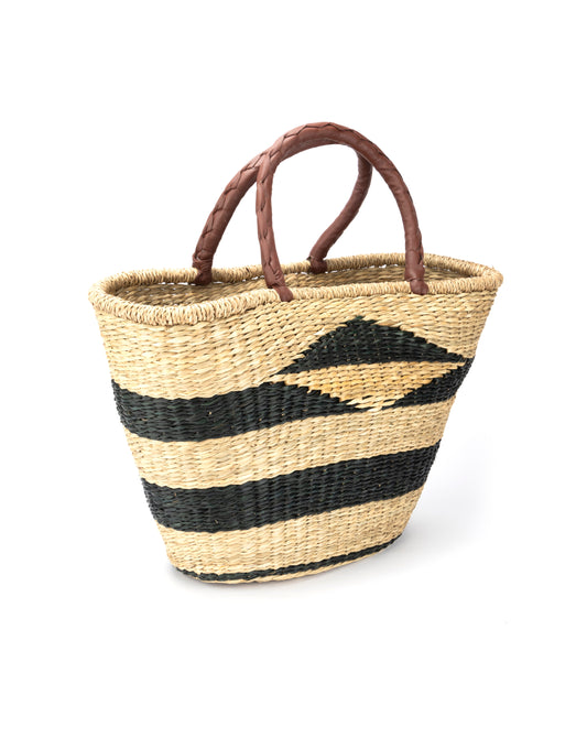 BASKET WEAVE PATTERN HAND BAG