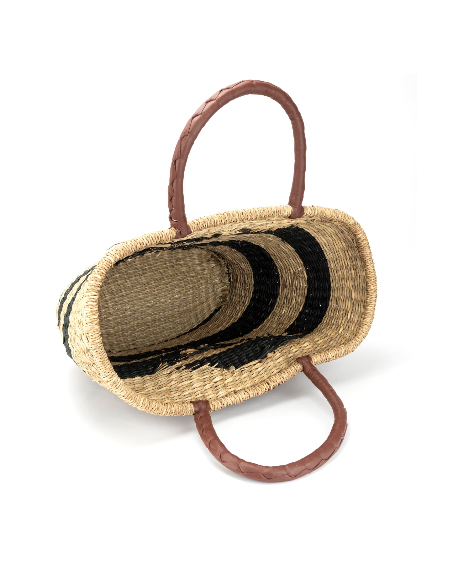 BASKET WEAVE PATTERN HAND BAG