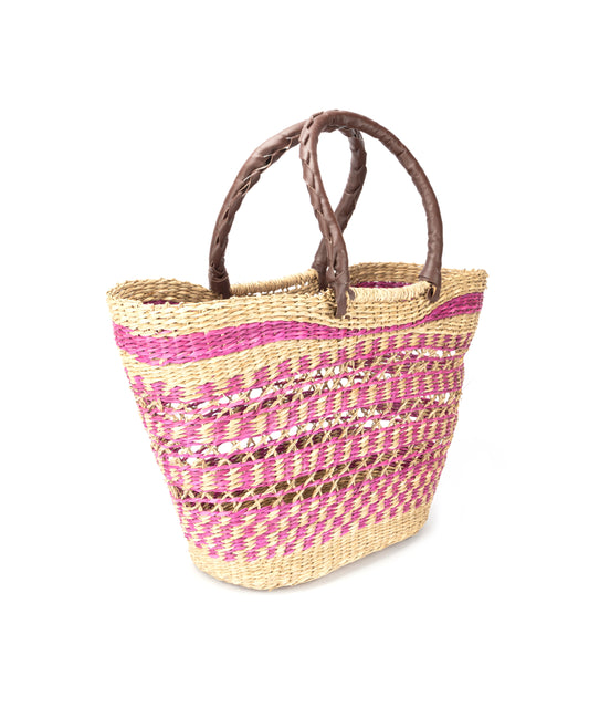 BASKET WEAVE PATTERN HAND BAG