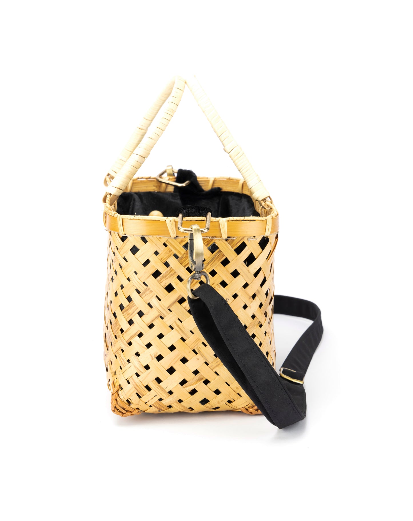 BASKET WEAVE PATTERN HAND BAG