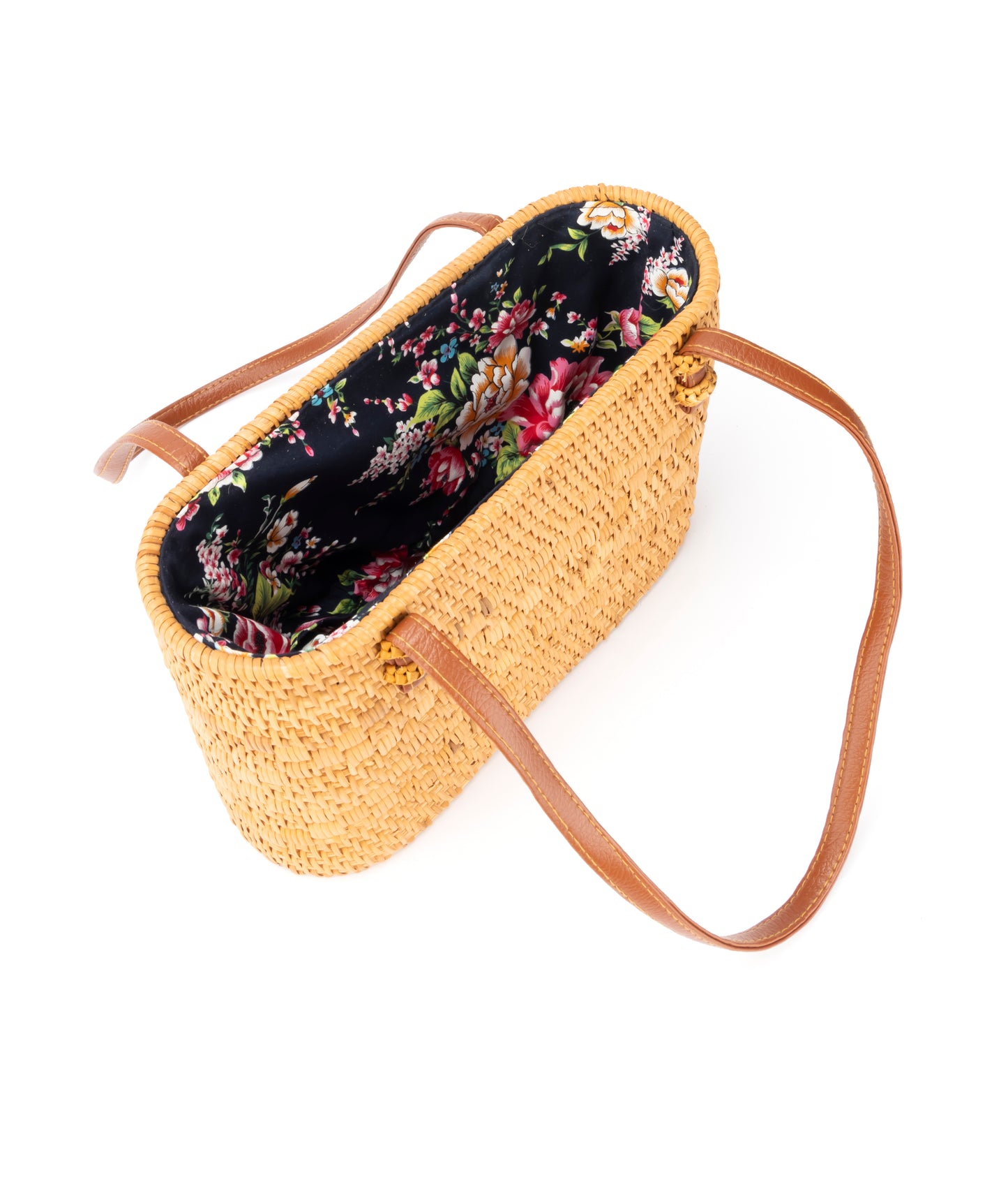 BASKET WEAVE PATTERN HAND BAG