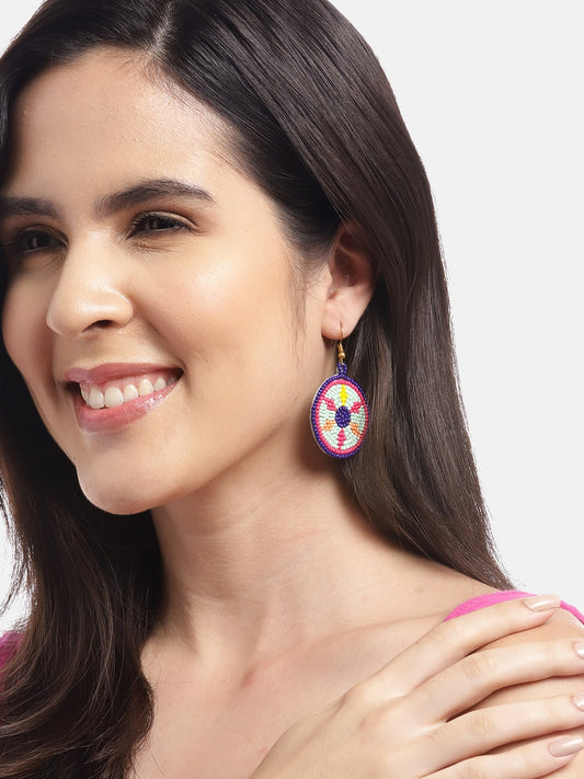 Circular Artificial Beads Drop Earrings