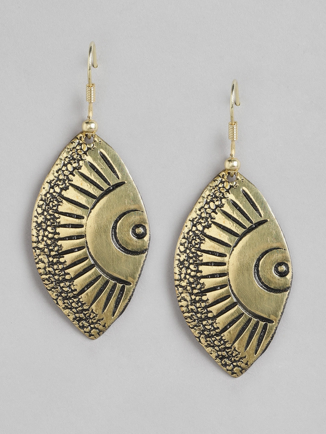 Gold-Plated Contemporary Drop Earrings