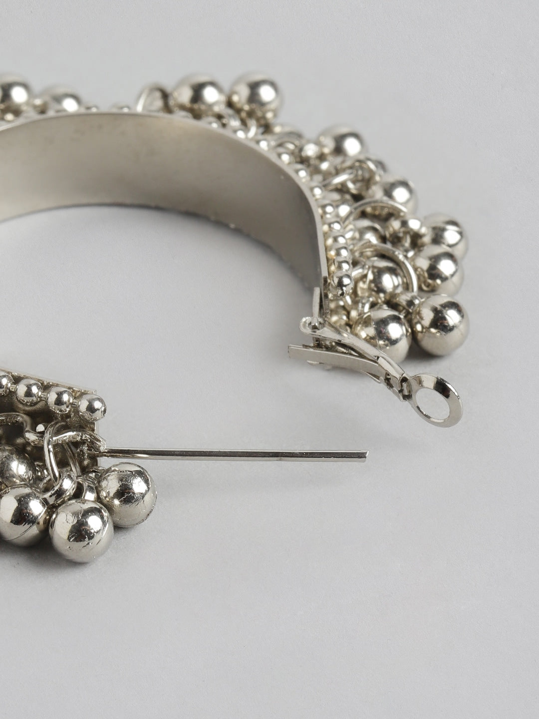 Silver-Toned Circular Hoop Earrings