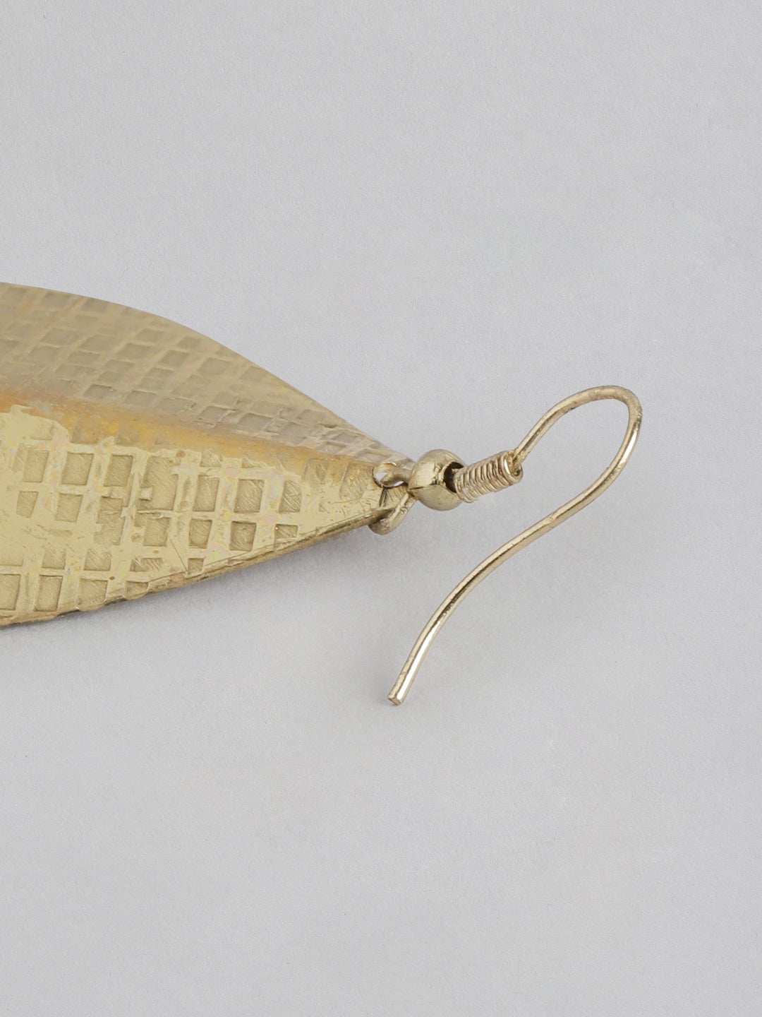 Gold-Plated Leaf Shaped Drop Earrings