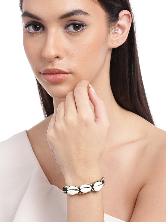 Women Black & Gold-Toned Charm Bracelet