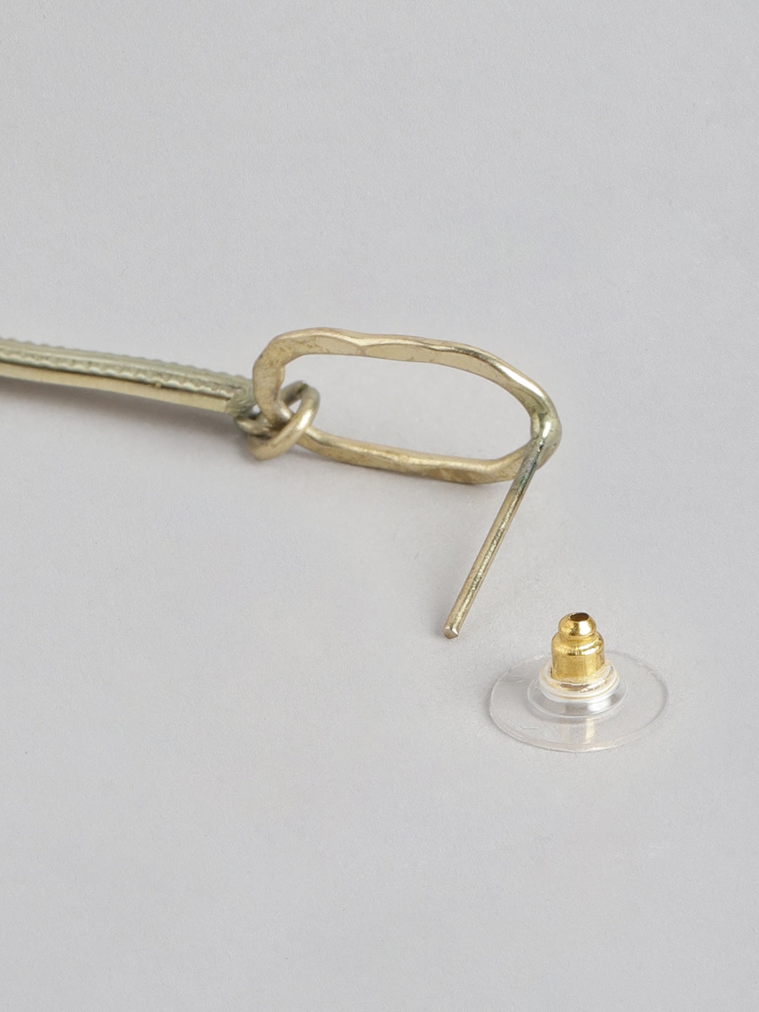 Gold-Plated Contemporary Drop Earrings