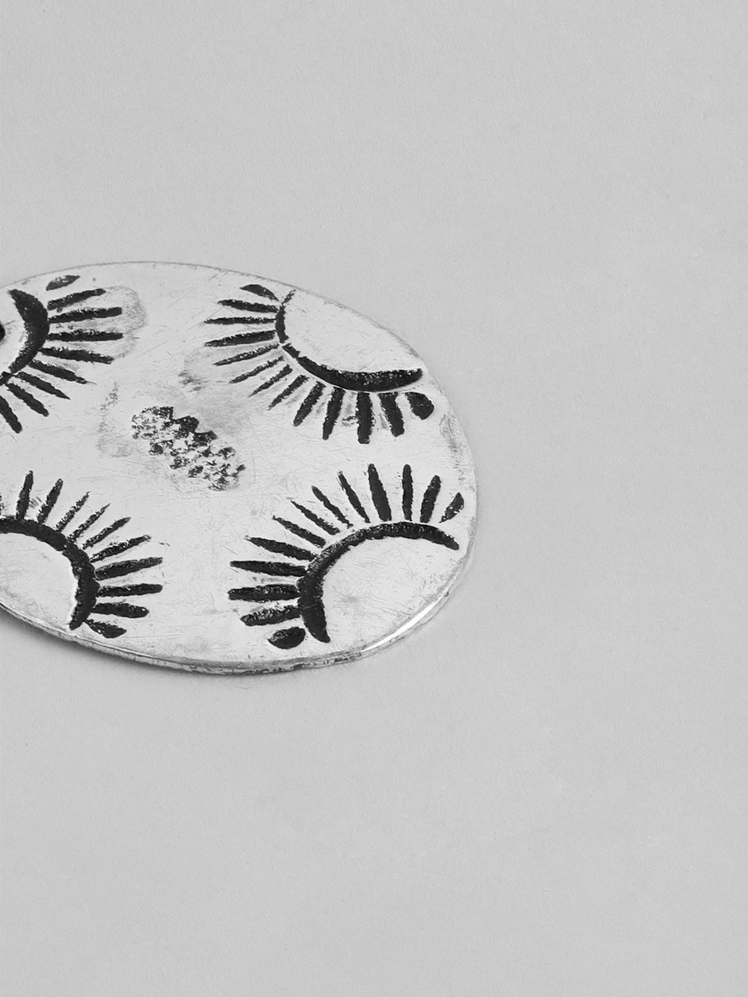 RICHEERA Silver-Plated Oval Drop Earrings