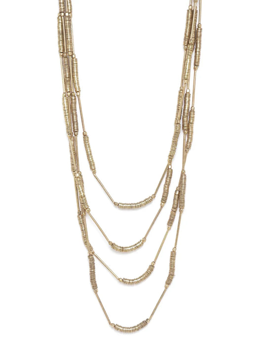 Antique Gold-Plated Layered Necklace - Richeera