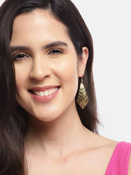 Gold-Plated Geometric Drop Earrings