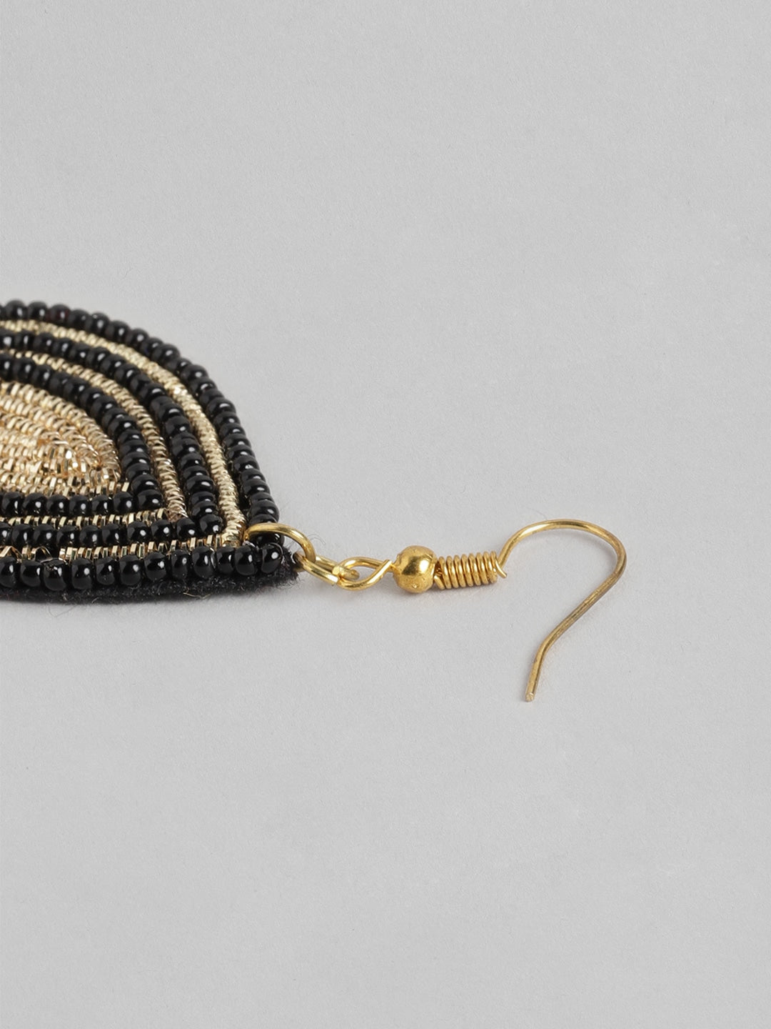 Gold-Plated Artificial Beads Teardrop Shaped Drop Earrings