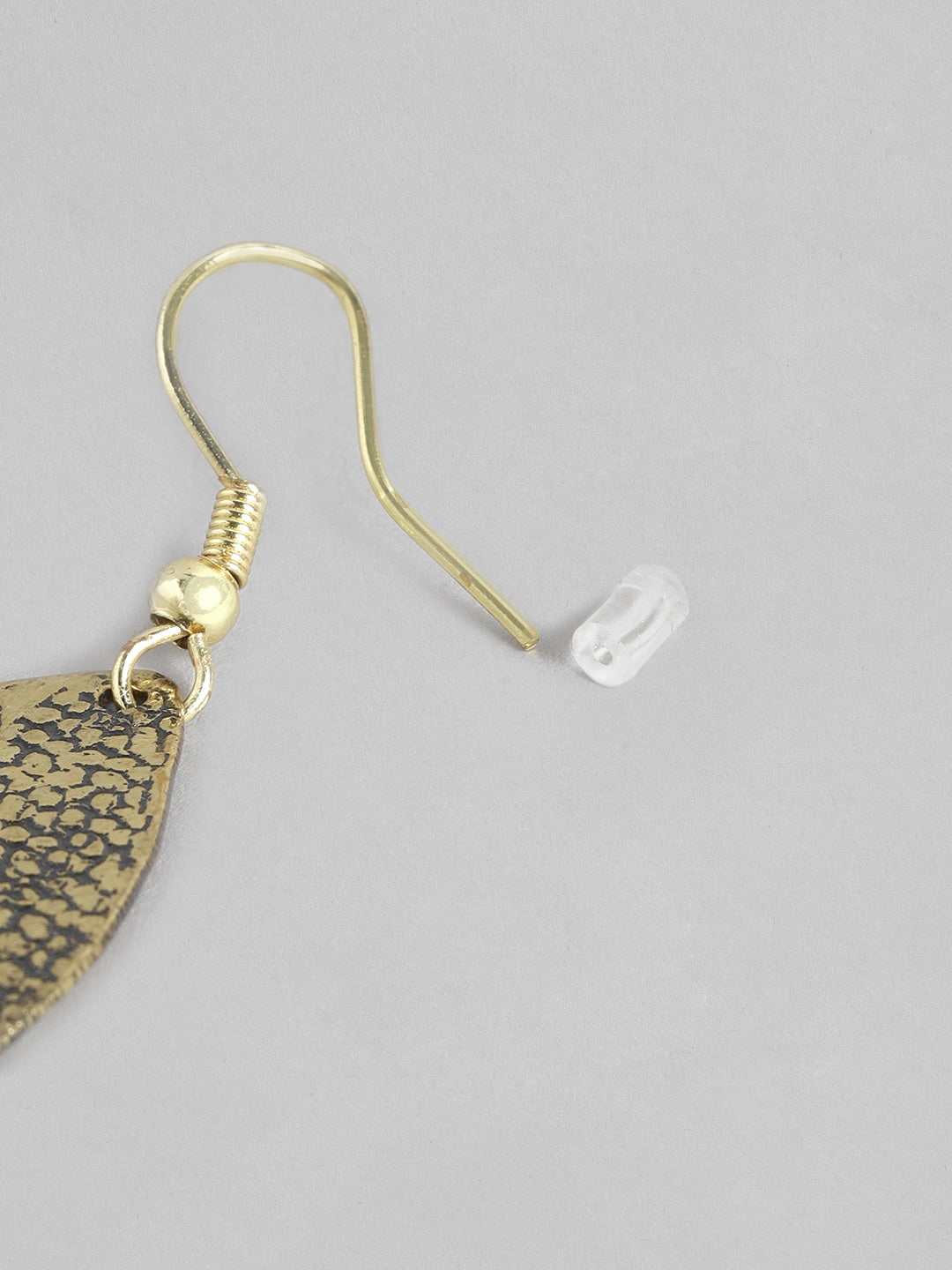 Gold-Plated Leaf Shaped Drop Earrings